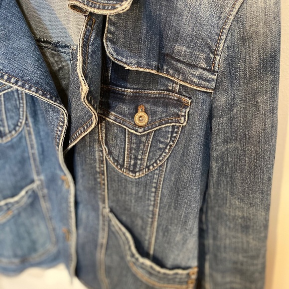 DKNY Denim Blazer Front Pockets, Brass Buttons - Picture 4 of 6